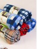 Double Sided Queen Size Plaid Flannel Blanket and Scarf Set (BL001316 + SF1638-08RBLU)